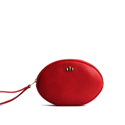Ruby*Large | Oval shaped pouch with zipper and wristlet strap