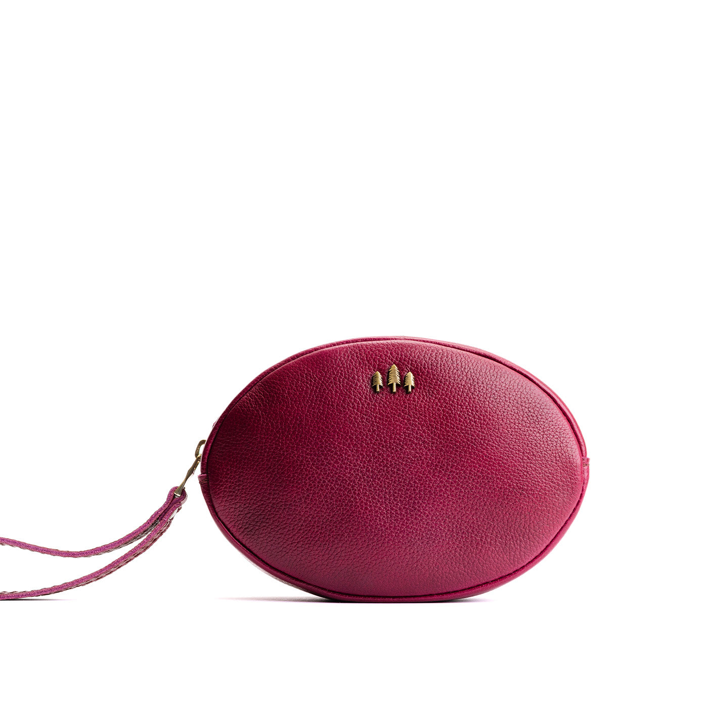 Orchid*Large | Oval shaped pouch with zipper and wristlet strap