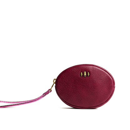 Orchid*Small | Oval shaped pouch with zipper and wristlet strap