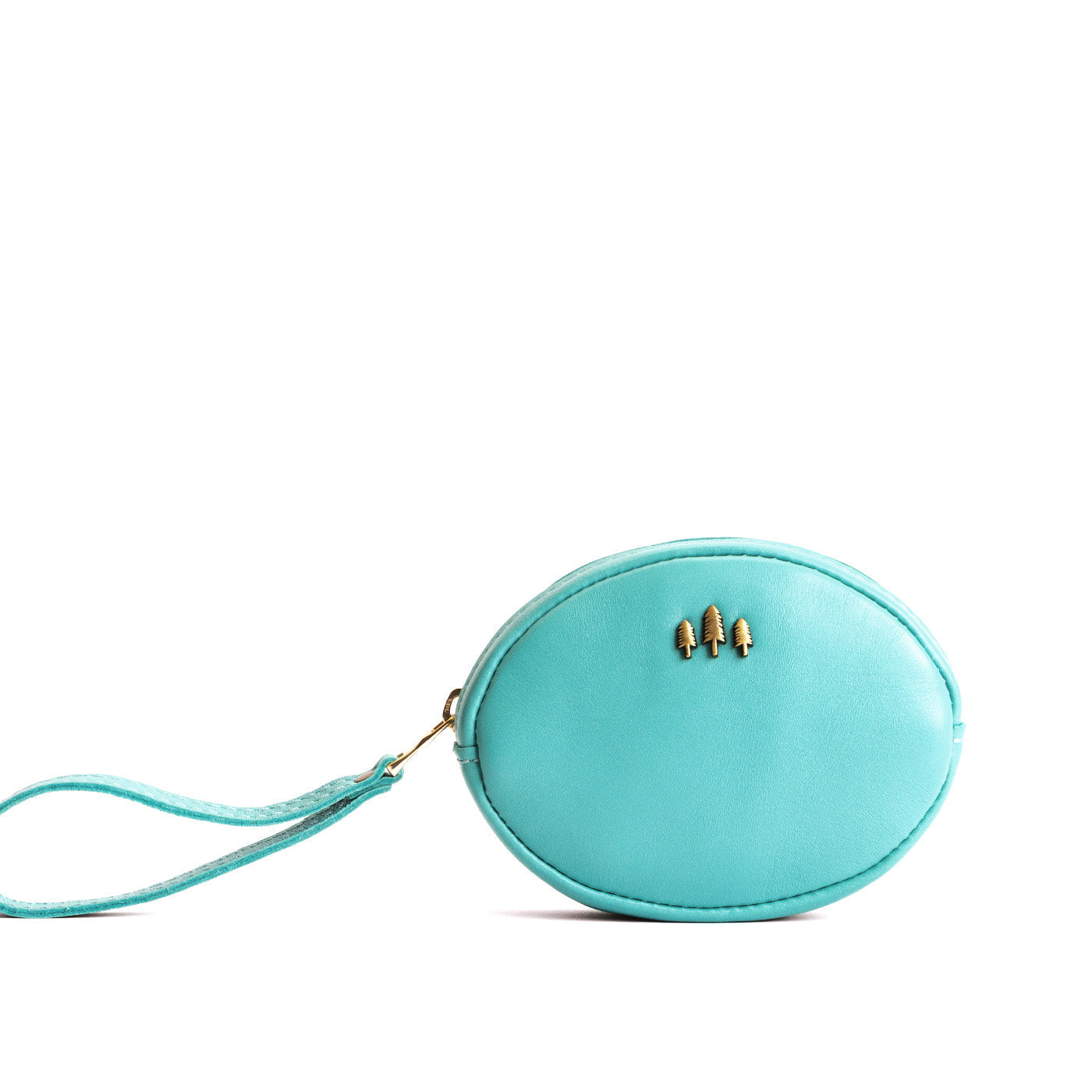 Optical*Small | Oval shaped pouch with zipper and wristlet strap
