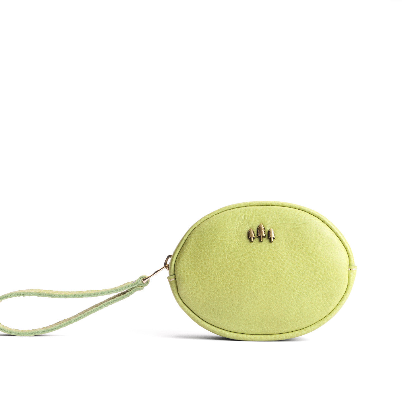 Sugar Snap*Small | Oval shaped pouch with zipper and wristlet strap
