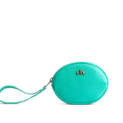 West Palm*Small | Oval shaped pouch with zipper and wristlet strap