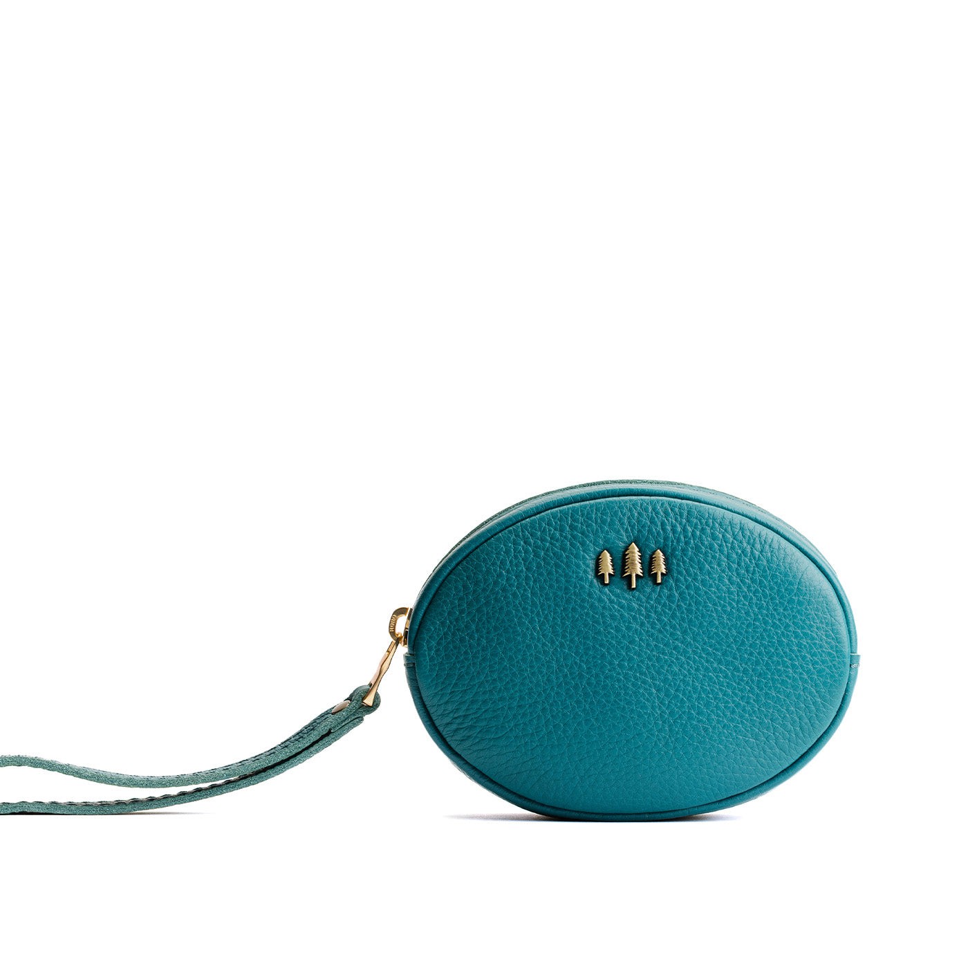 Soul Blue*Small | Oval shaped pouch with zipper and wristlet strap