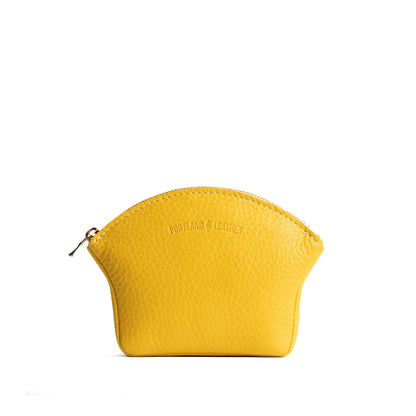 Naples*Large | Seashell shaped leather makeup bag with curved top zipper and flat bottom