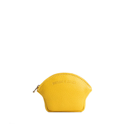 Naples*Small | Seashell shaped leather makeup bag with curved top zipper and flat bottom