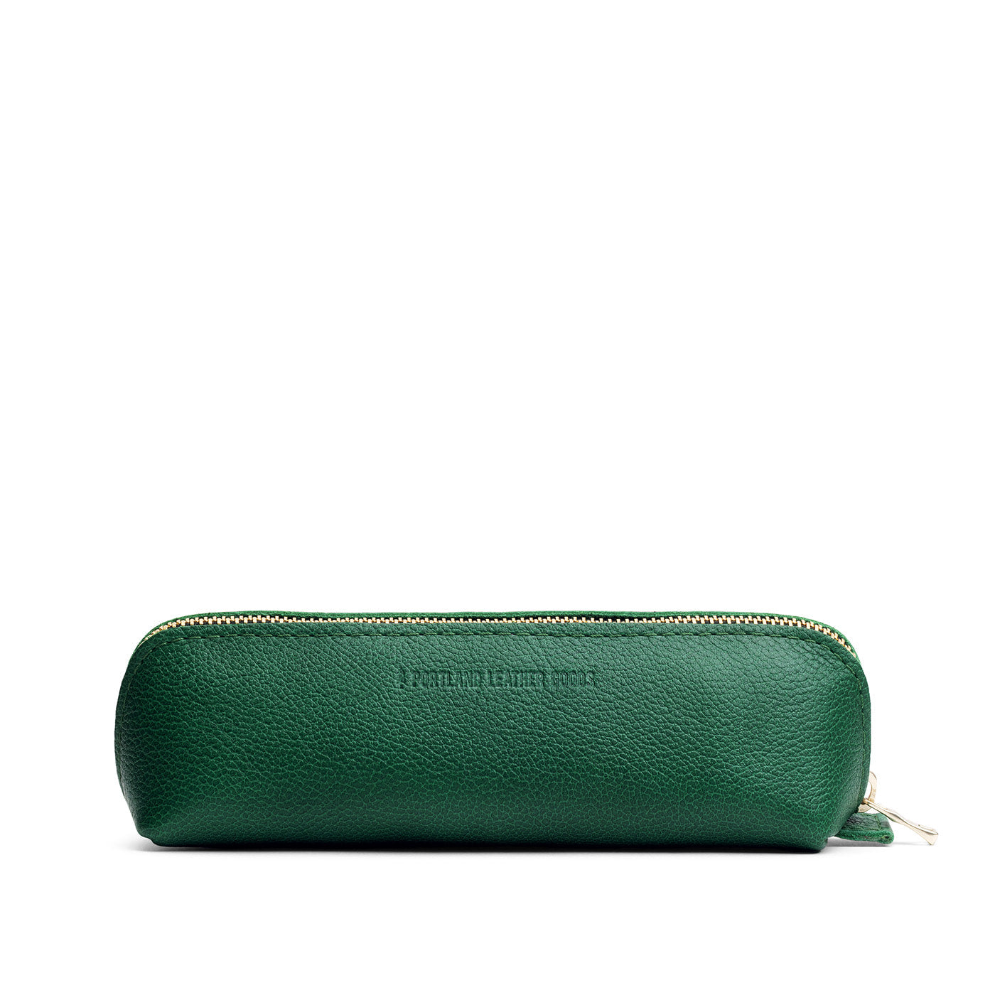 Bacalar | Leather pouch with curved seams and top zipper