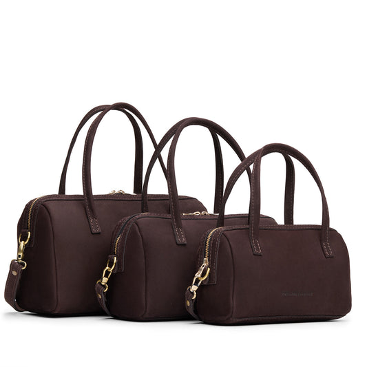 Velvet Brown | Three sizes of Doctor Bag with crossbody straps