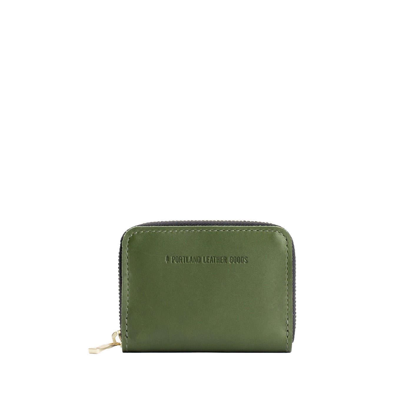 Pine | Small leather wallet with zipper and PLG logo