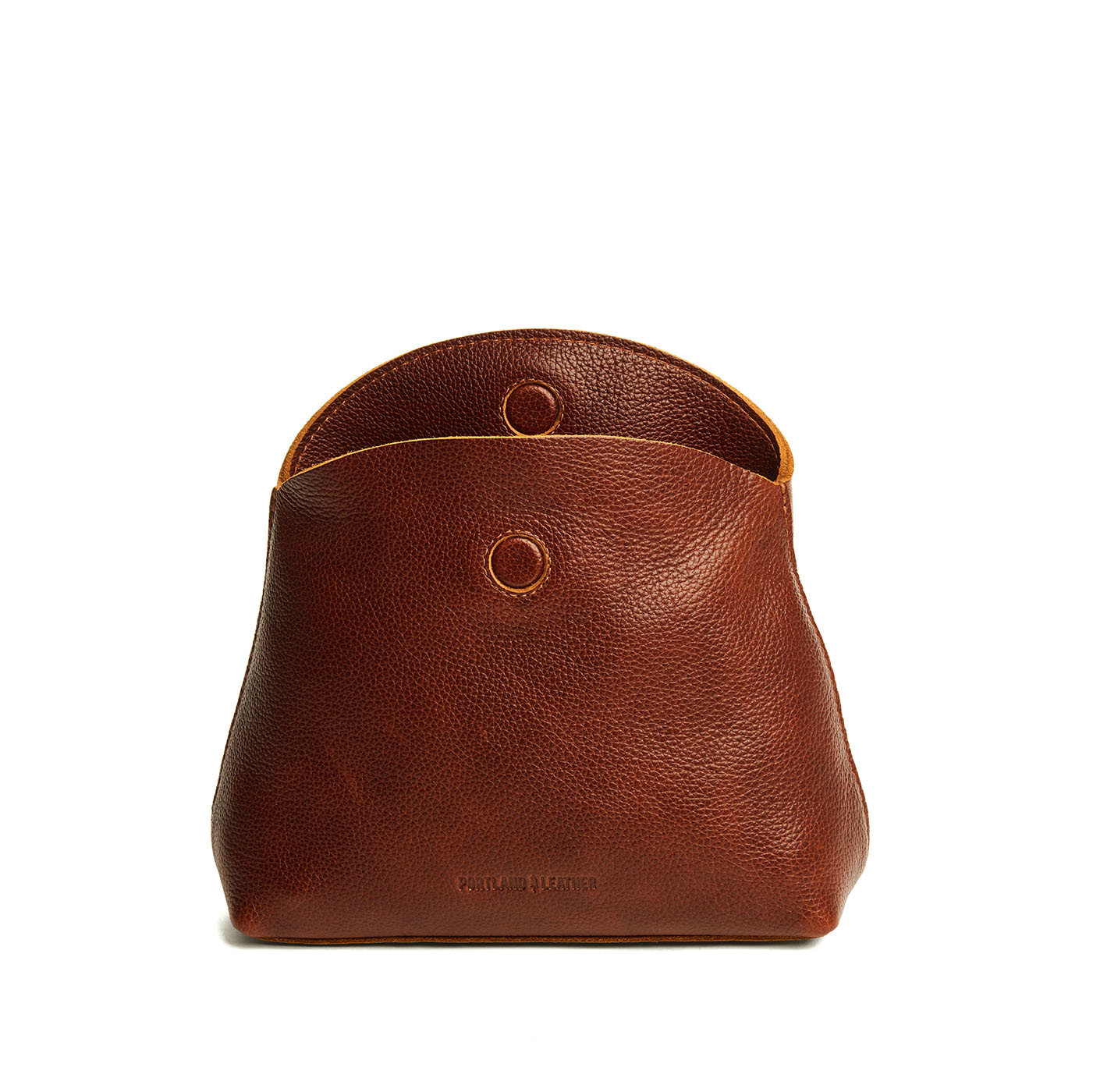 Nutmeg | Leather pouch with an open folded magnetic closure