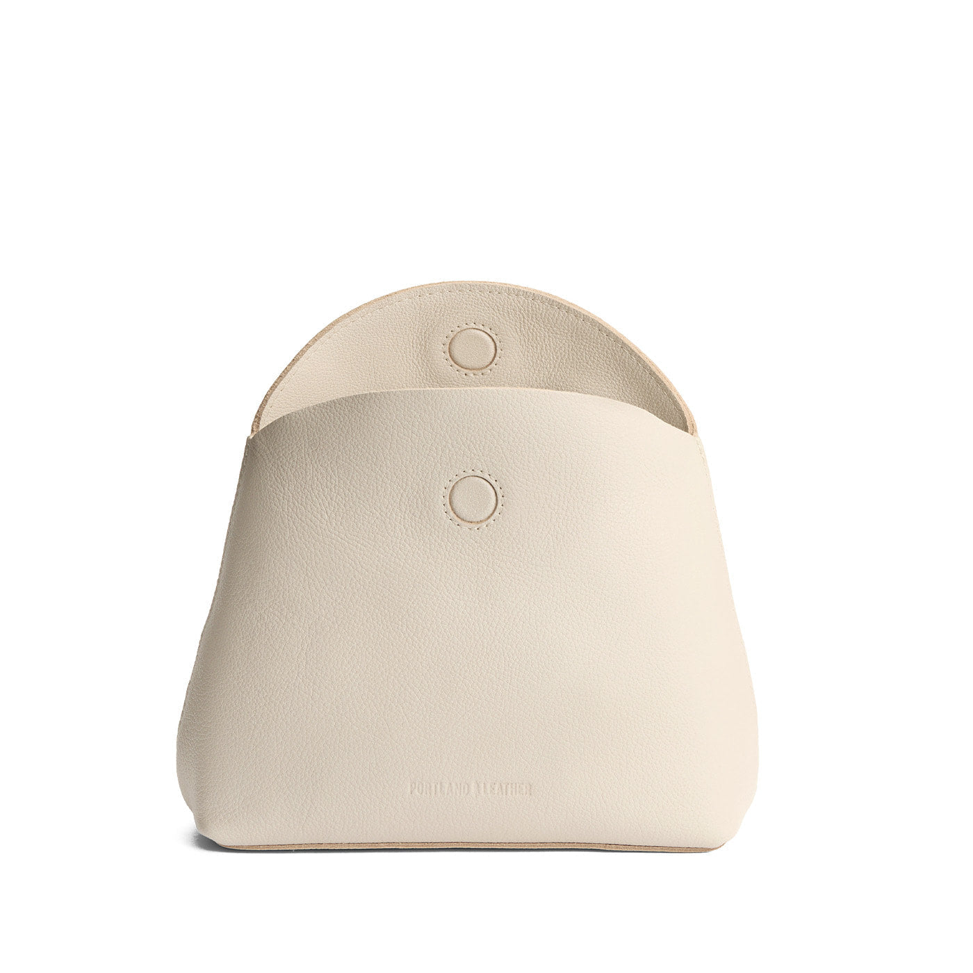 Pebbled Bone | Leather pouch with a folded magnetic closure