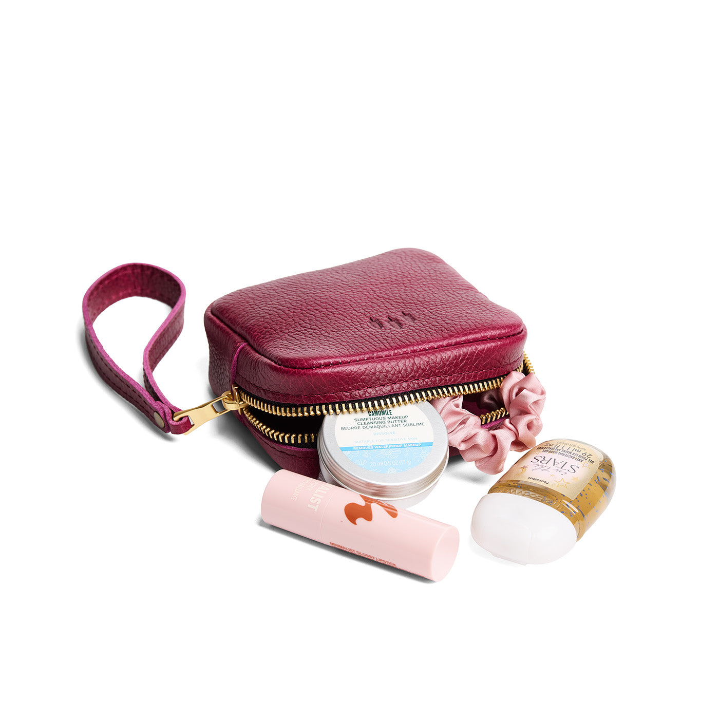 Orchid | Square shaped small zip pouch with wristlet