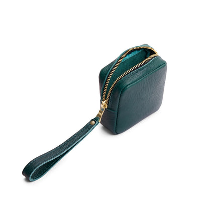 Sea Glass | Square shaped small zip pouch with wristlet