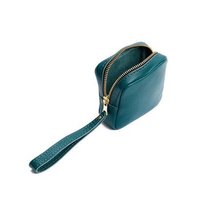 Soul Blue | Square shaped small zip pouch with wristlet
