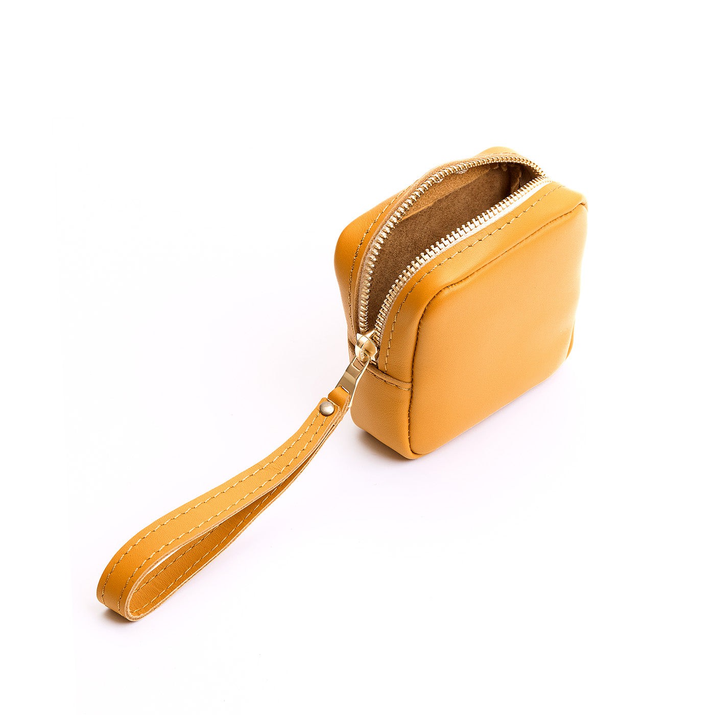 Sunflower | Square shaped small zip pouch with wristlet