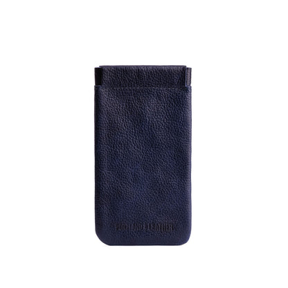 Cobalt | Leather glasses case with hidden metal spring closure