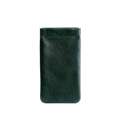 Forest Green | Leather glasses case with hidden metal spring closure
