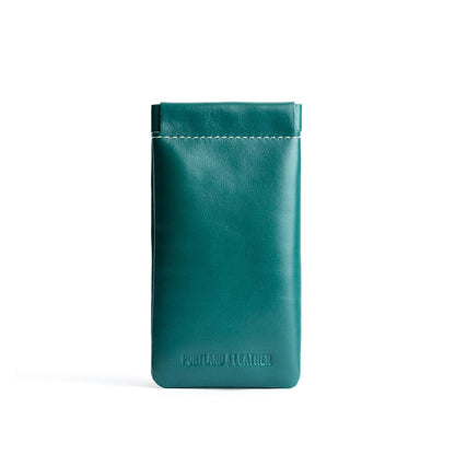 Peacock | Leather glasses case with hidden metal spring closure