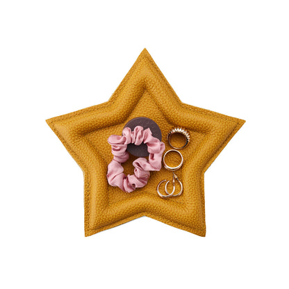Sunshine | Star shaped leather tray with stuffed edges