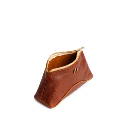 Nutmeg | Rectangular makeup bag pouch with top zipper