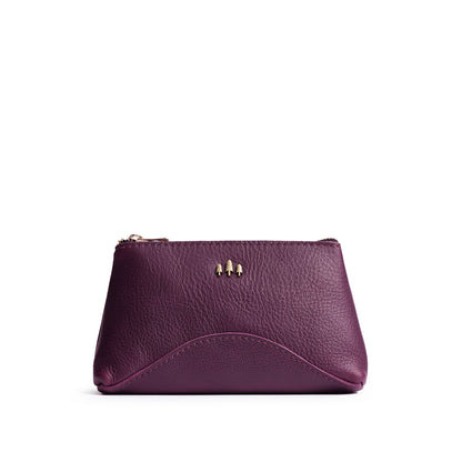 Plum | Rectangular makeup bag pouch with top zipper