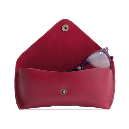 Berry Good | Leather sunglasses case with snap closure