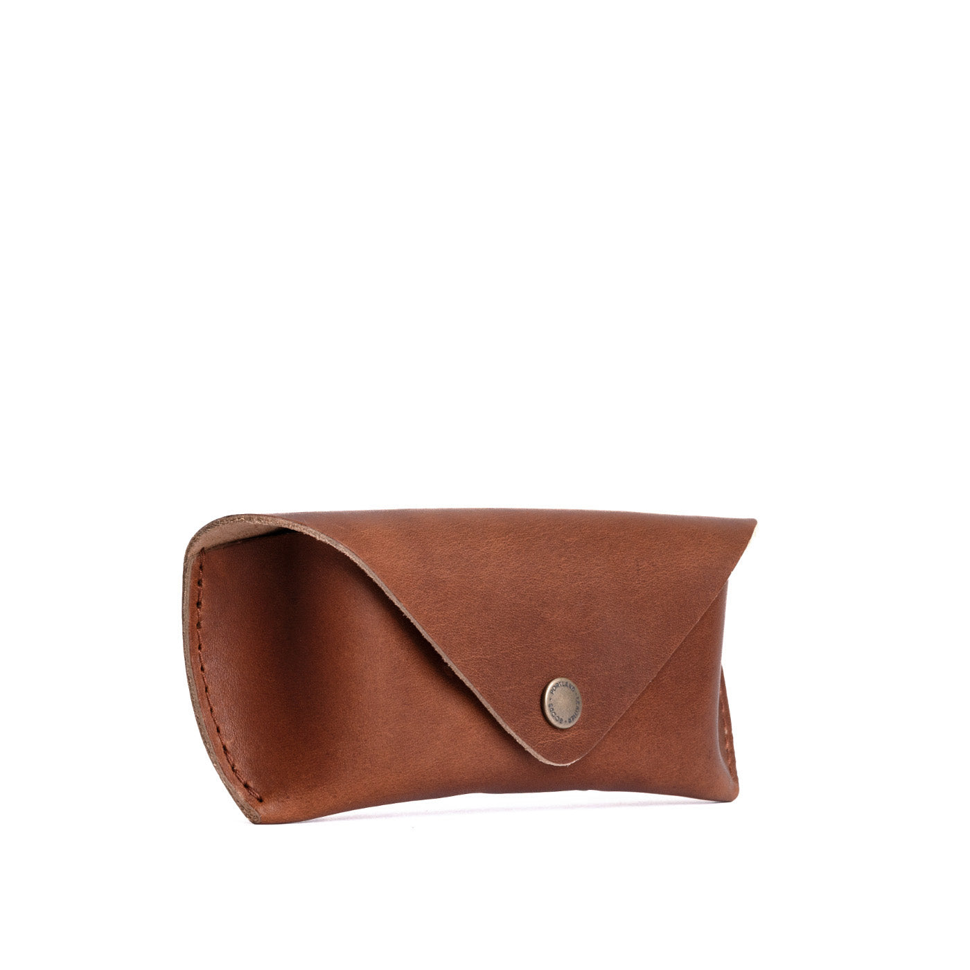 English Tan | Leather sunglasses case with snap closure