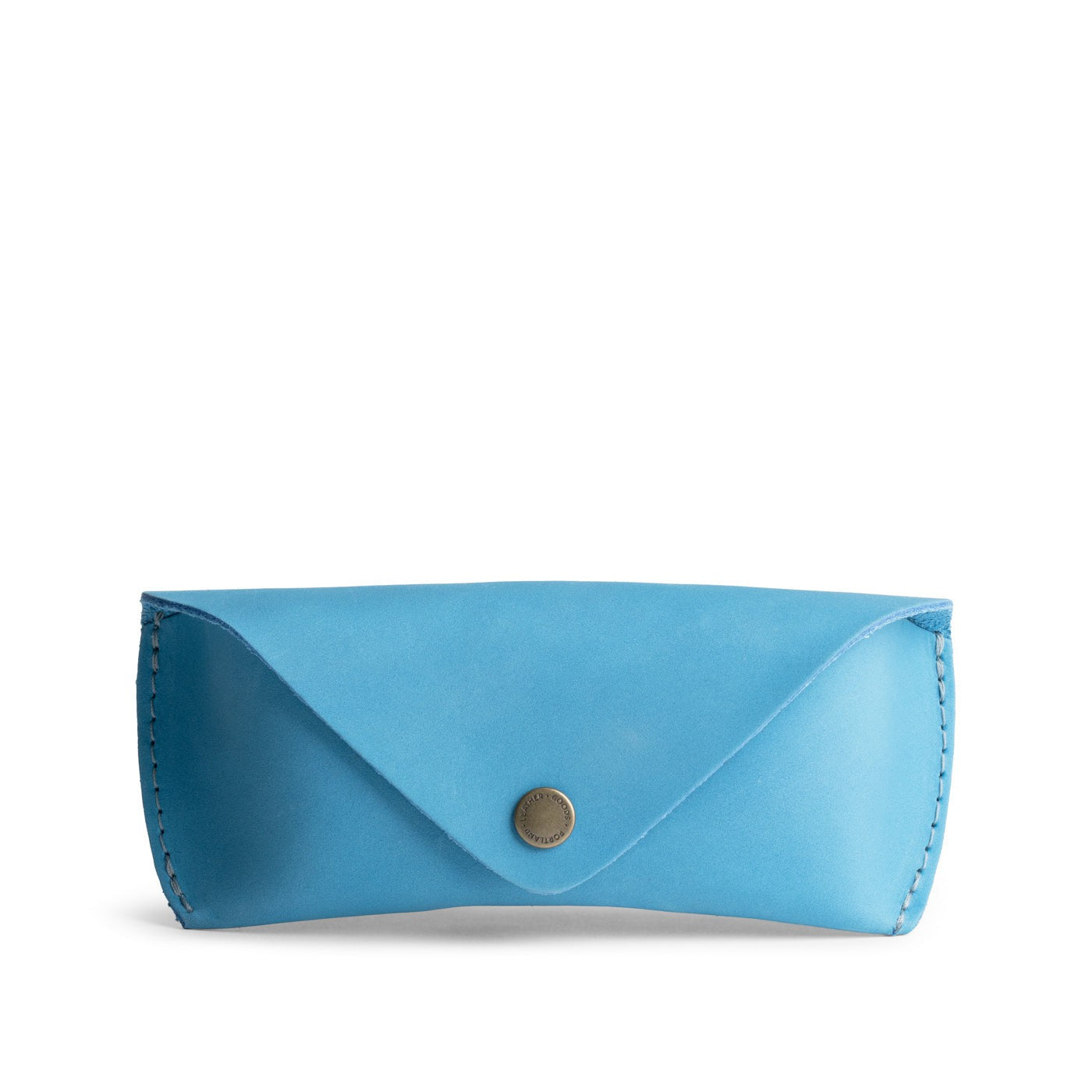 Iceberg Blue | Leather sunglasses case with snap closure