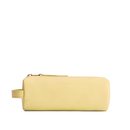 Butter Bliss | Cylindrical leather pouch with zipper and handle