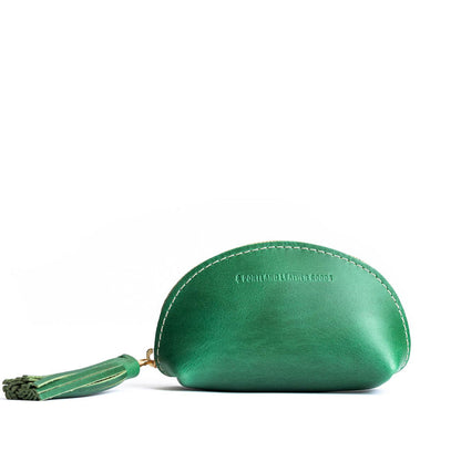 Cowboy Mint | Small leather zippered pouch with tassel