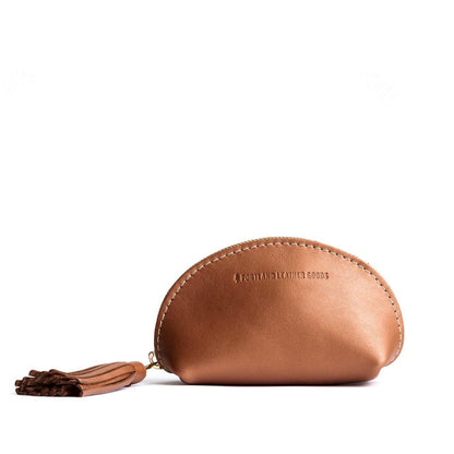 Hava | Small leather zippered pouch with tassel