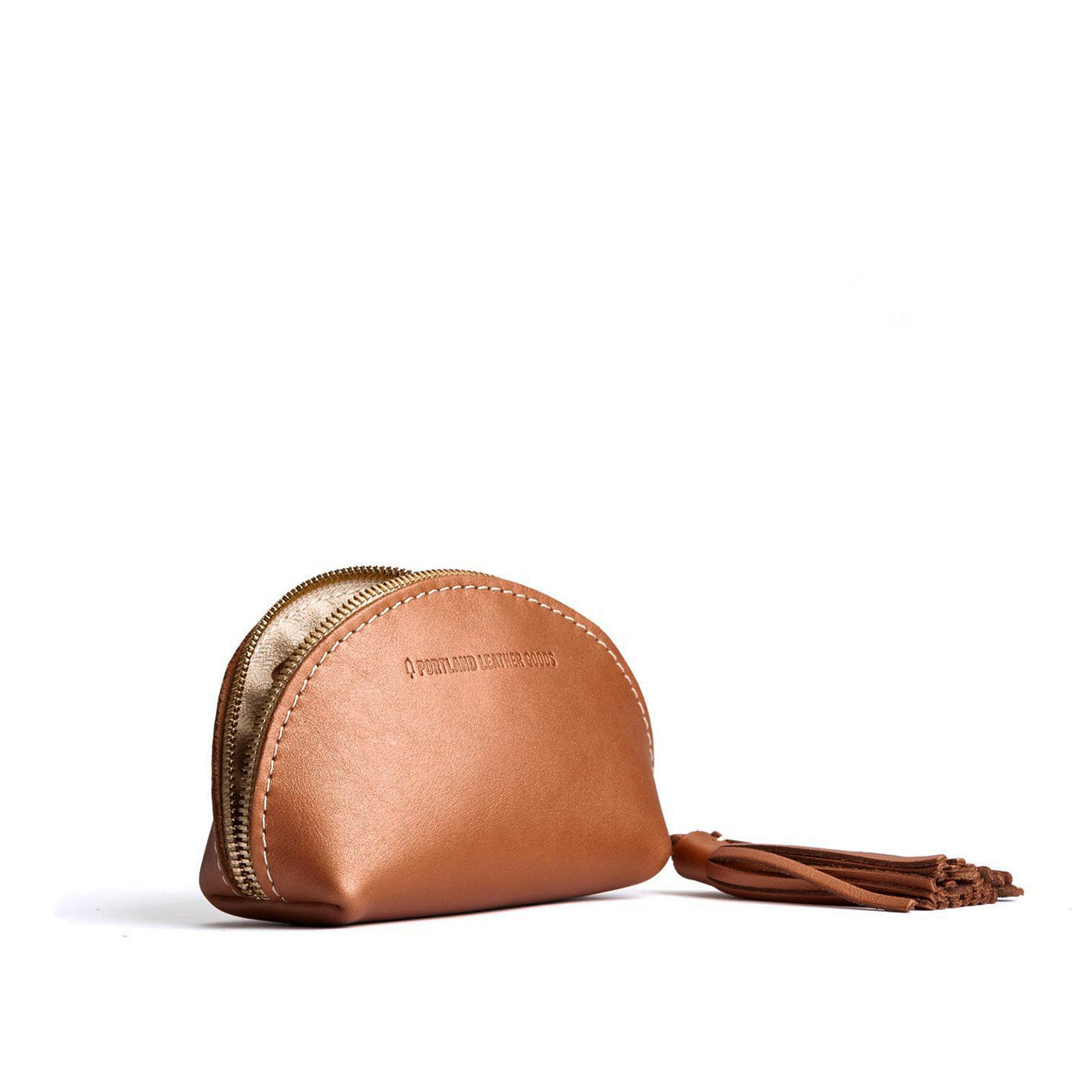 Hava | Small leather zippered pouch with tassel