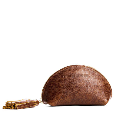 Asheville | Small leather zippered pouch with tassel