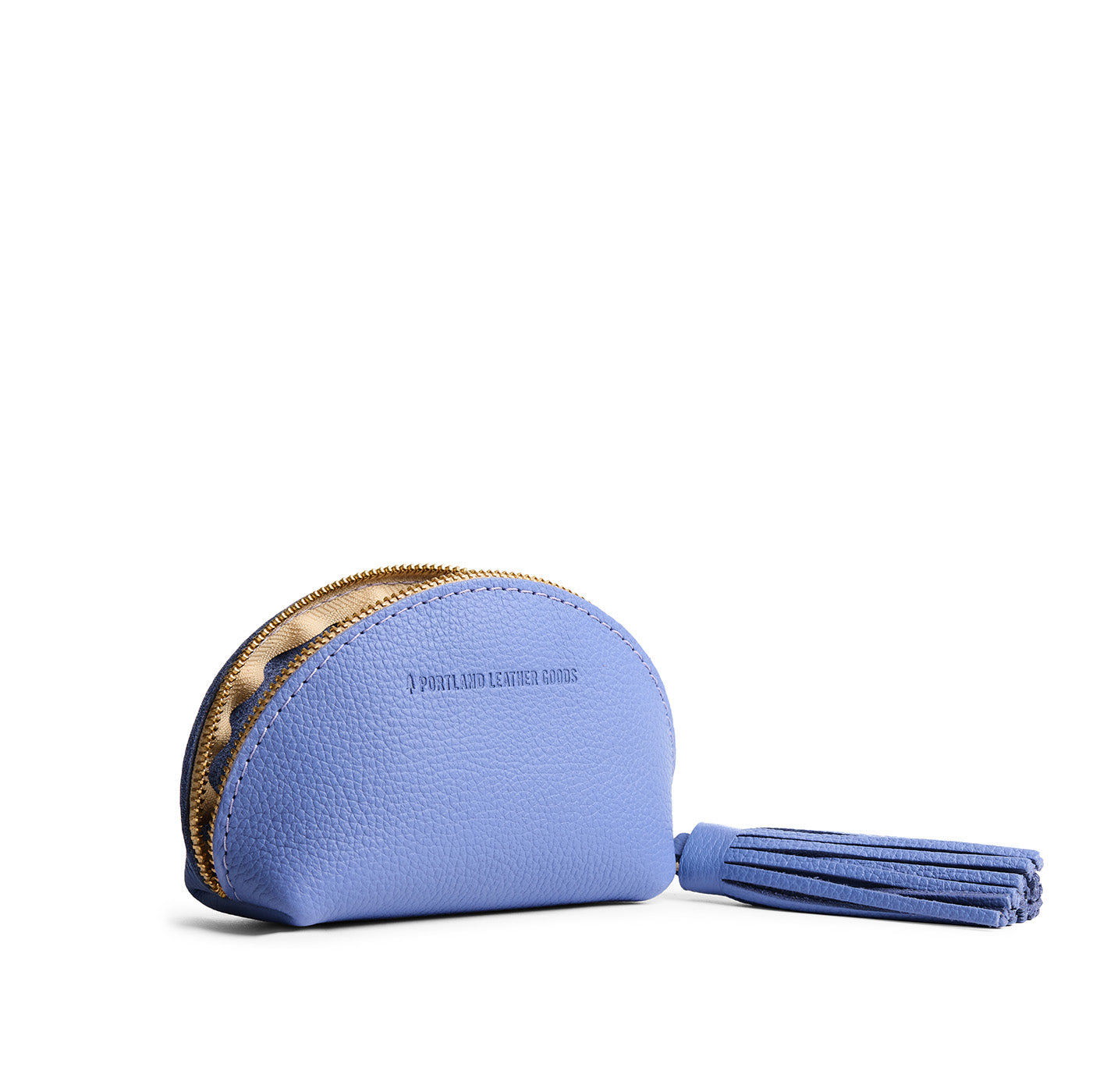 Aster | Small leather zippered pouch with tassel