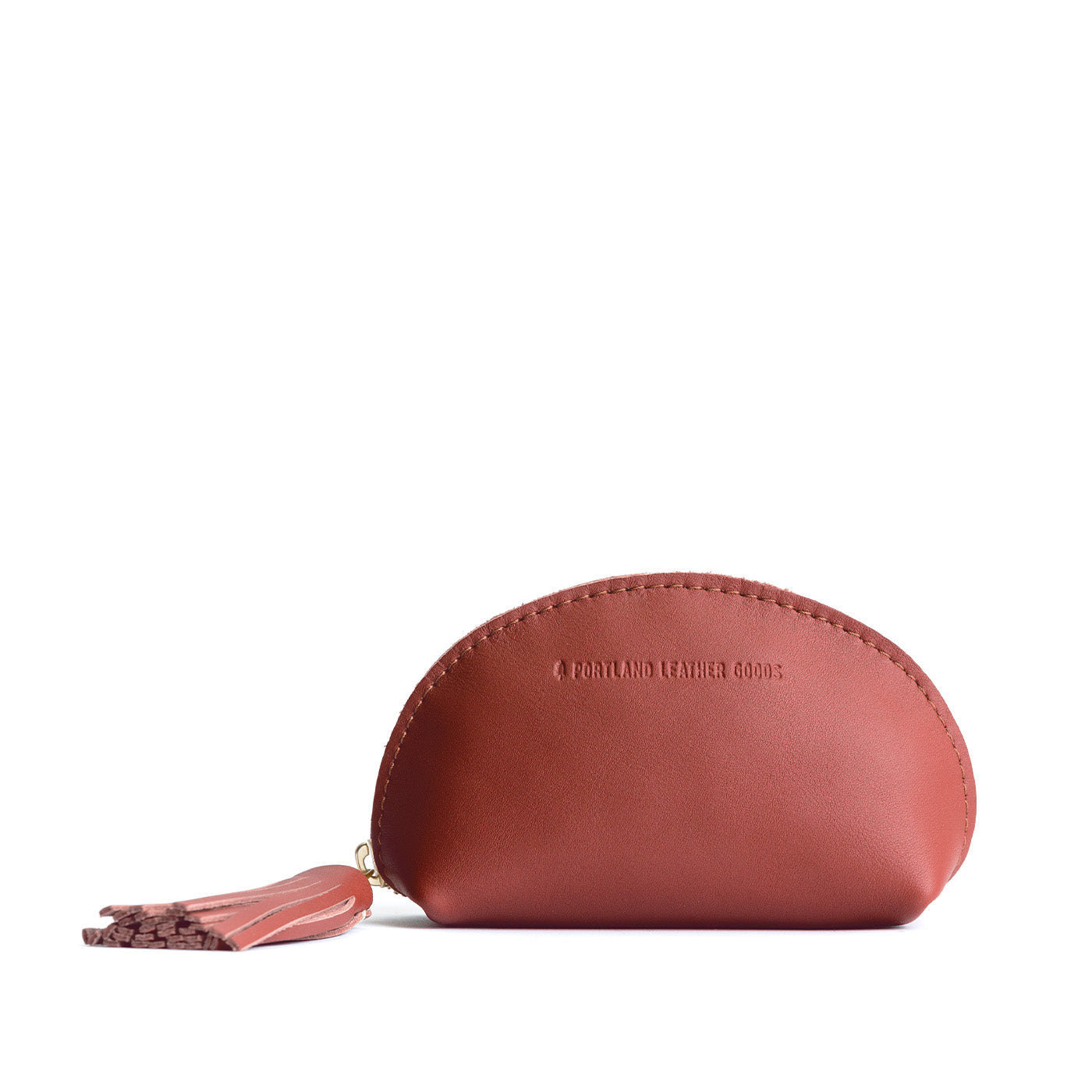 Hot Pot | Small leather zippered pouch with tassel