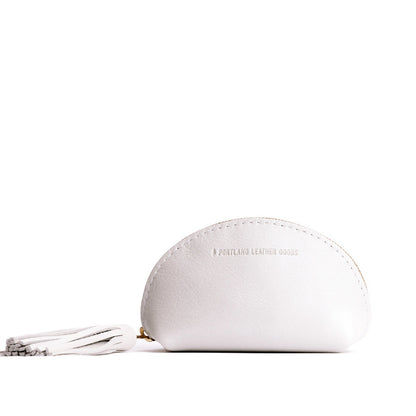Pearl | Small leather zippered pouch with tassel