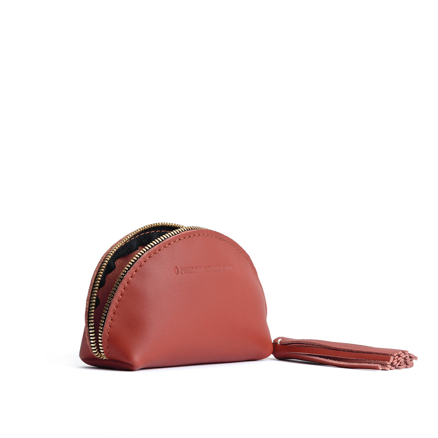 Hot Pot | Small leather zippered pouch with tassel