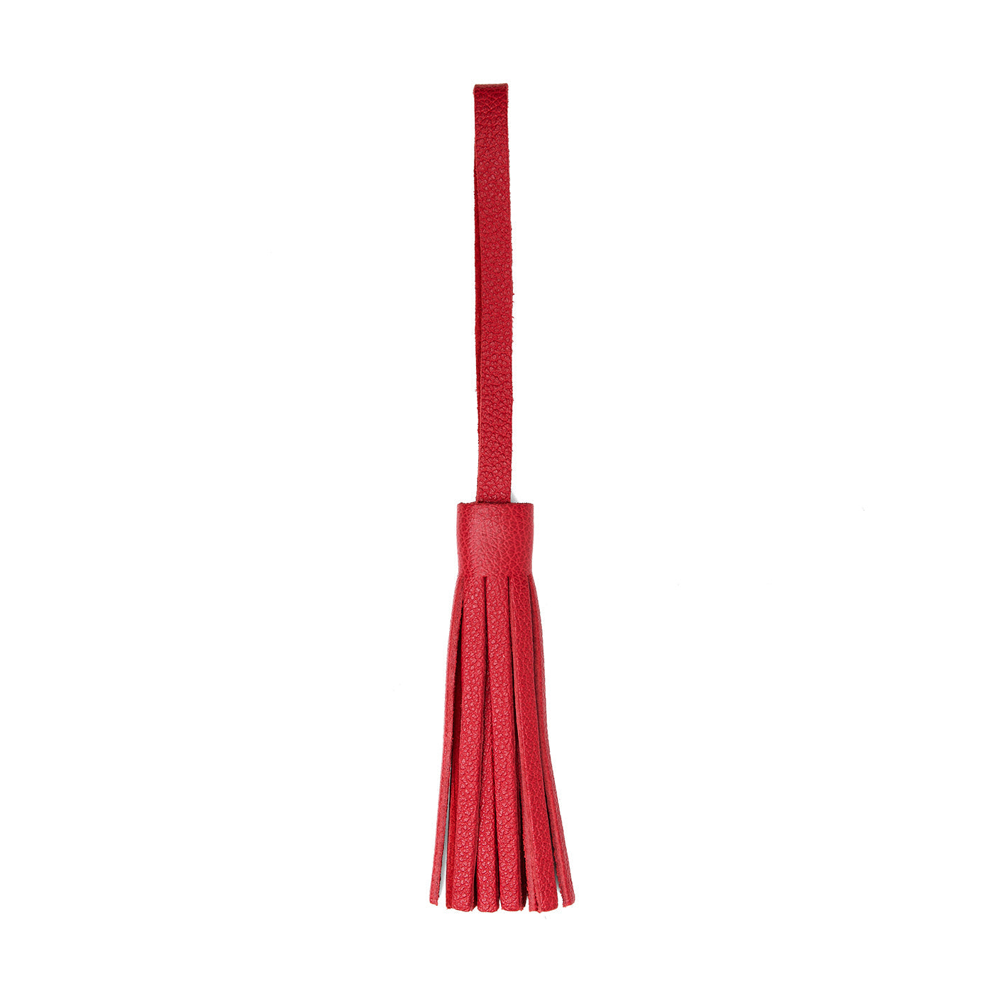 Cherry*Large | Fringed leather tassel with leather loop