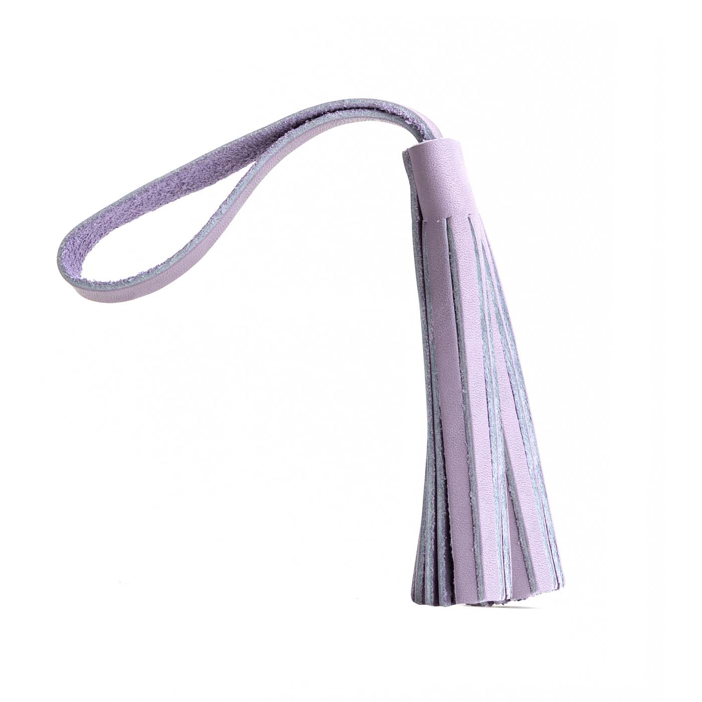 All Color: Lavender | Fringed leather tassel with leather loop