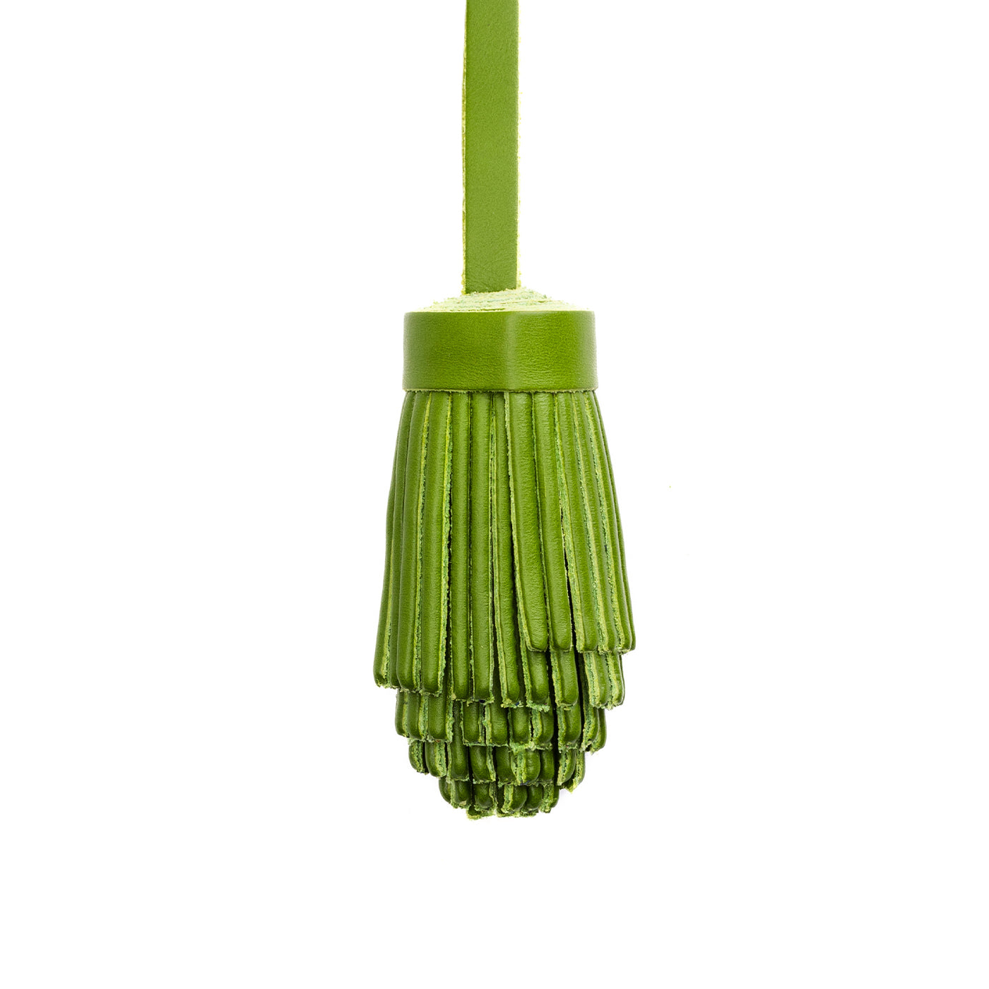 Green Apple | Pom-pom style with tiered leather fringe