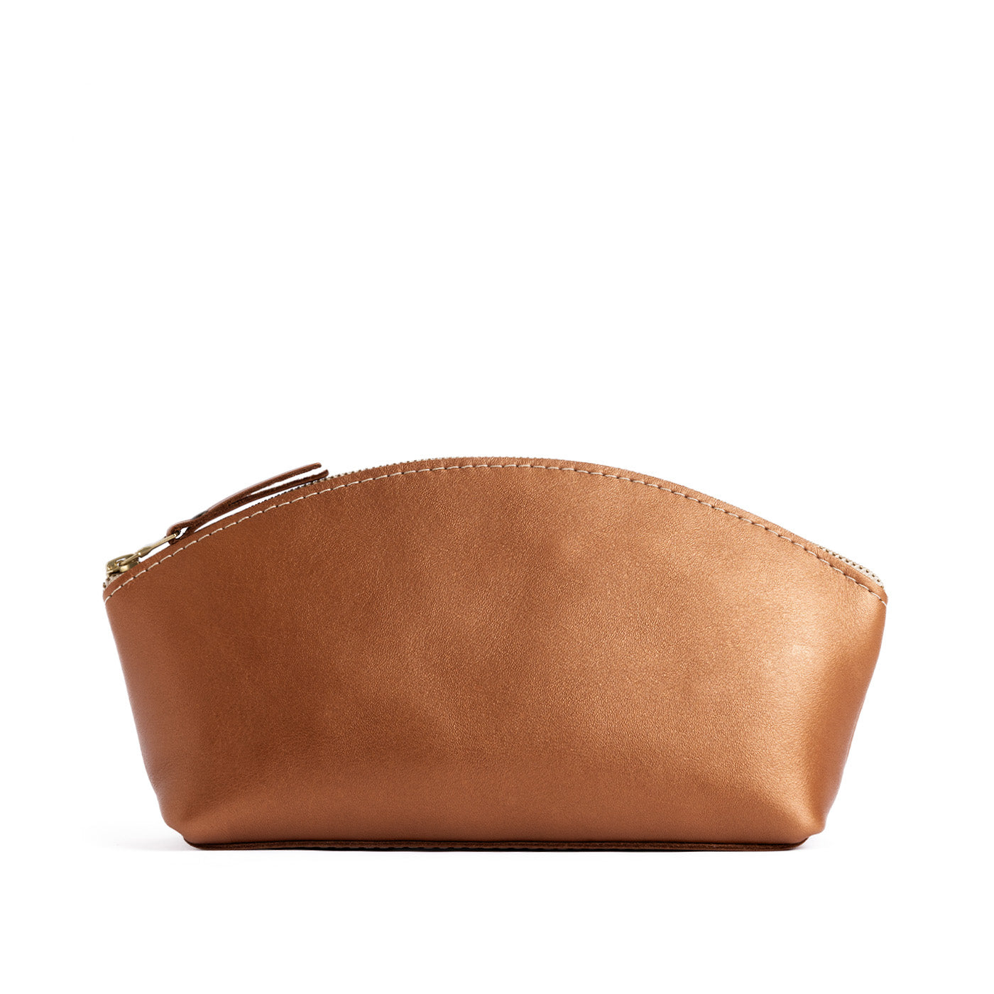 Hava*Total Eclipse | Spacious leather makeup bag with curved seams and top zipper
