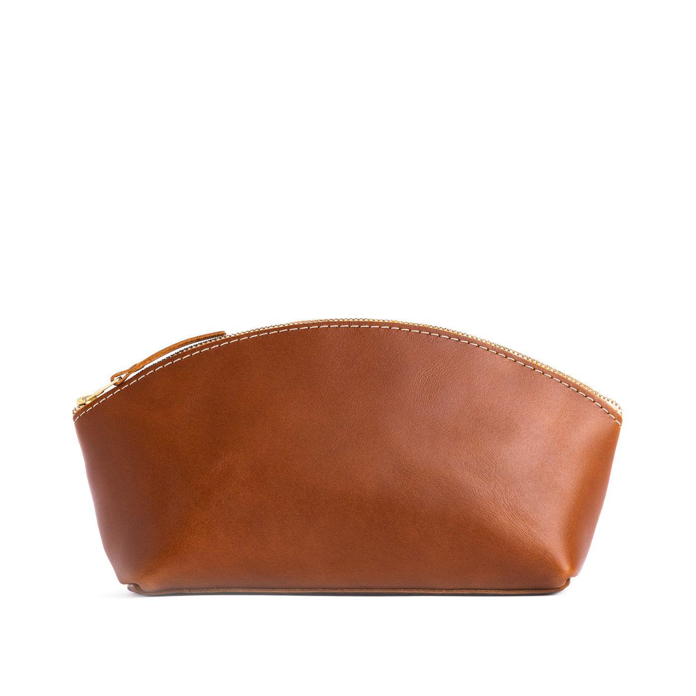 Honey*Total Eclipse | Spacious leather makeup bag with curved seams and top zipper