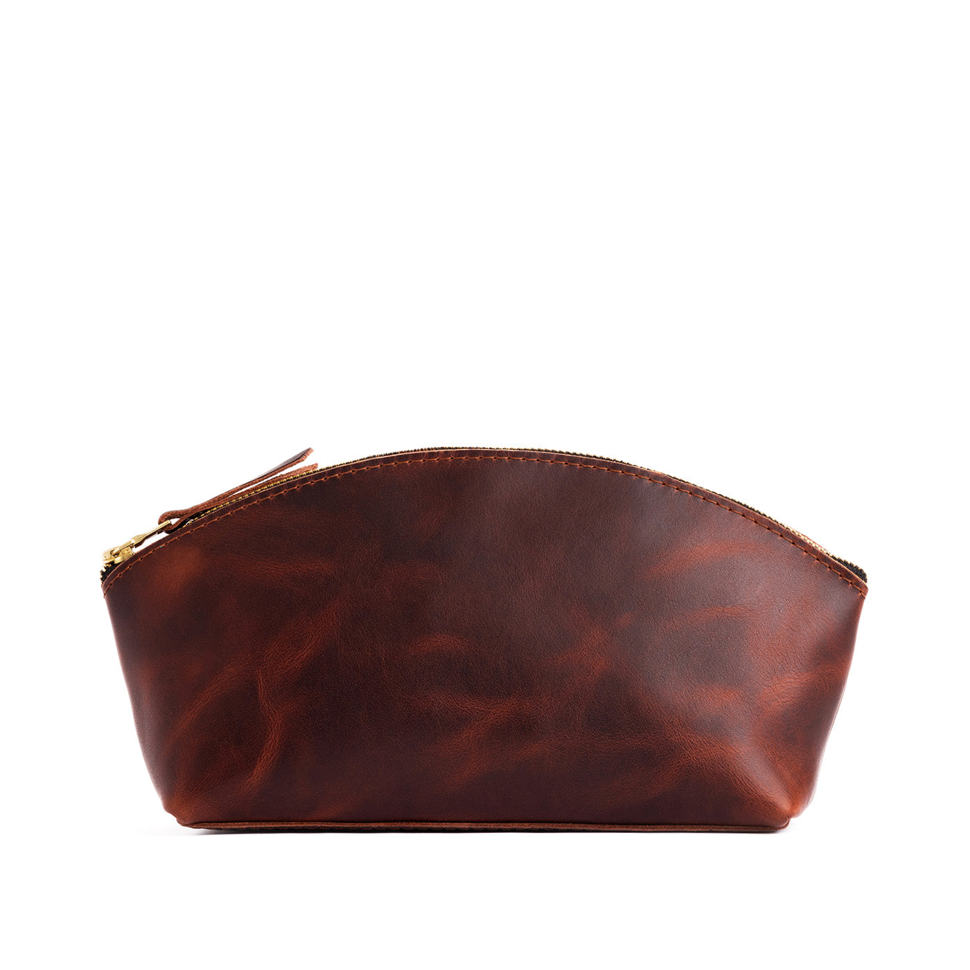 Lava*Total Eclipse | Spacious leather makeup bag with curved seams and top zipper