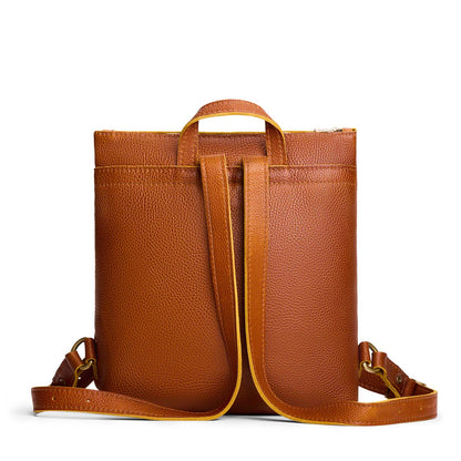 Sienna*Large | Square slim leather tote backpack