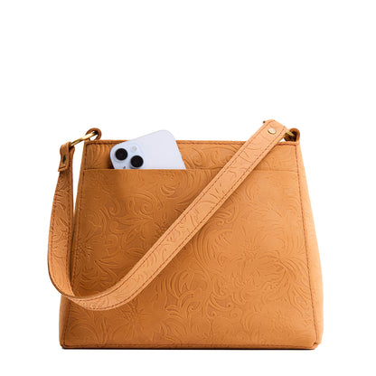 Desert Flower | Triangular shoulder bag with antiqued brass finished