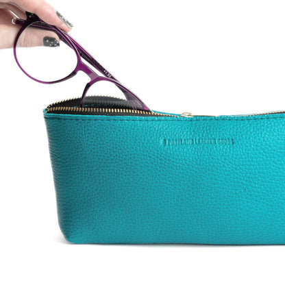 Baja | Leather utility bag pouch with top zipper