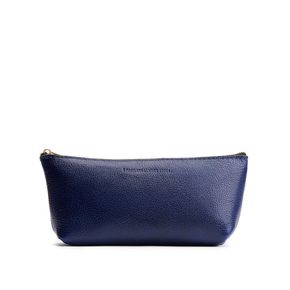 Cobalt | Leather utility bag pouch with top zipper