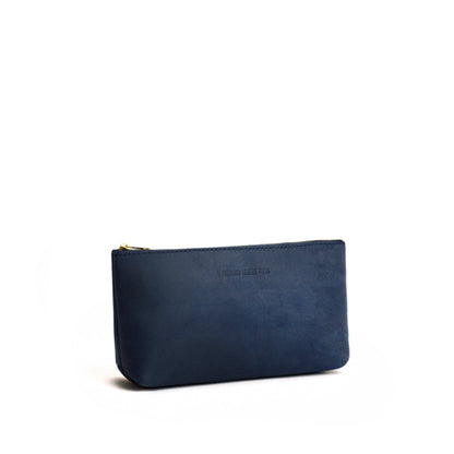 Deep Water | Leather utility bag pouch with top zipper