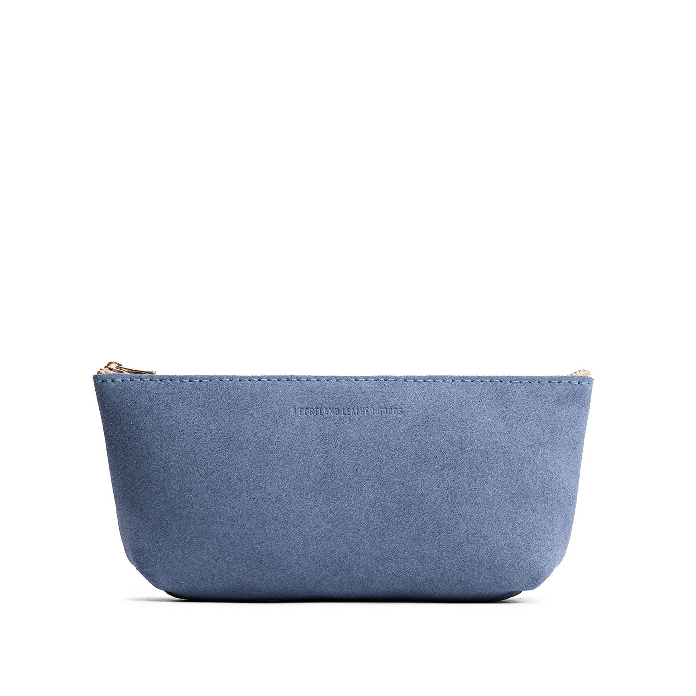 Denim | Leather utility bag pouch with top zipper