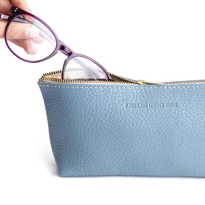 Dream | Leather utility bag pouch with top zipper