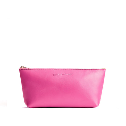 Lip Gloss | Leather utility bag pouch with top zipper